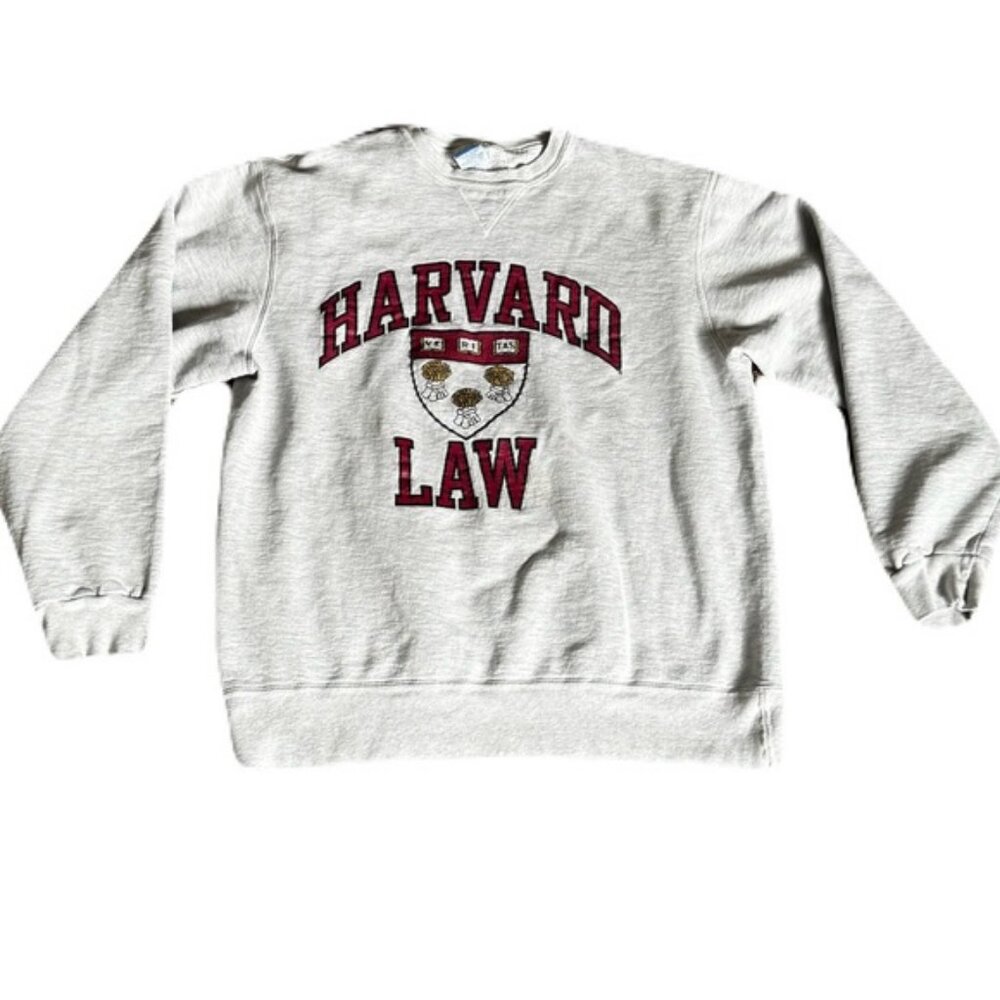Vintage Champion Harvard Law University Sweatshirt Grey Made in USA XXL